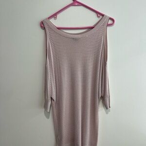 Express Cold Shoulder Sweater - Light Pink